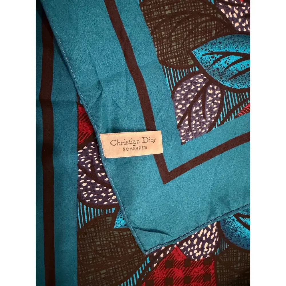 Vintage Christian Dior 100% Silk Scarf 35